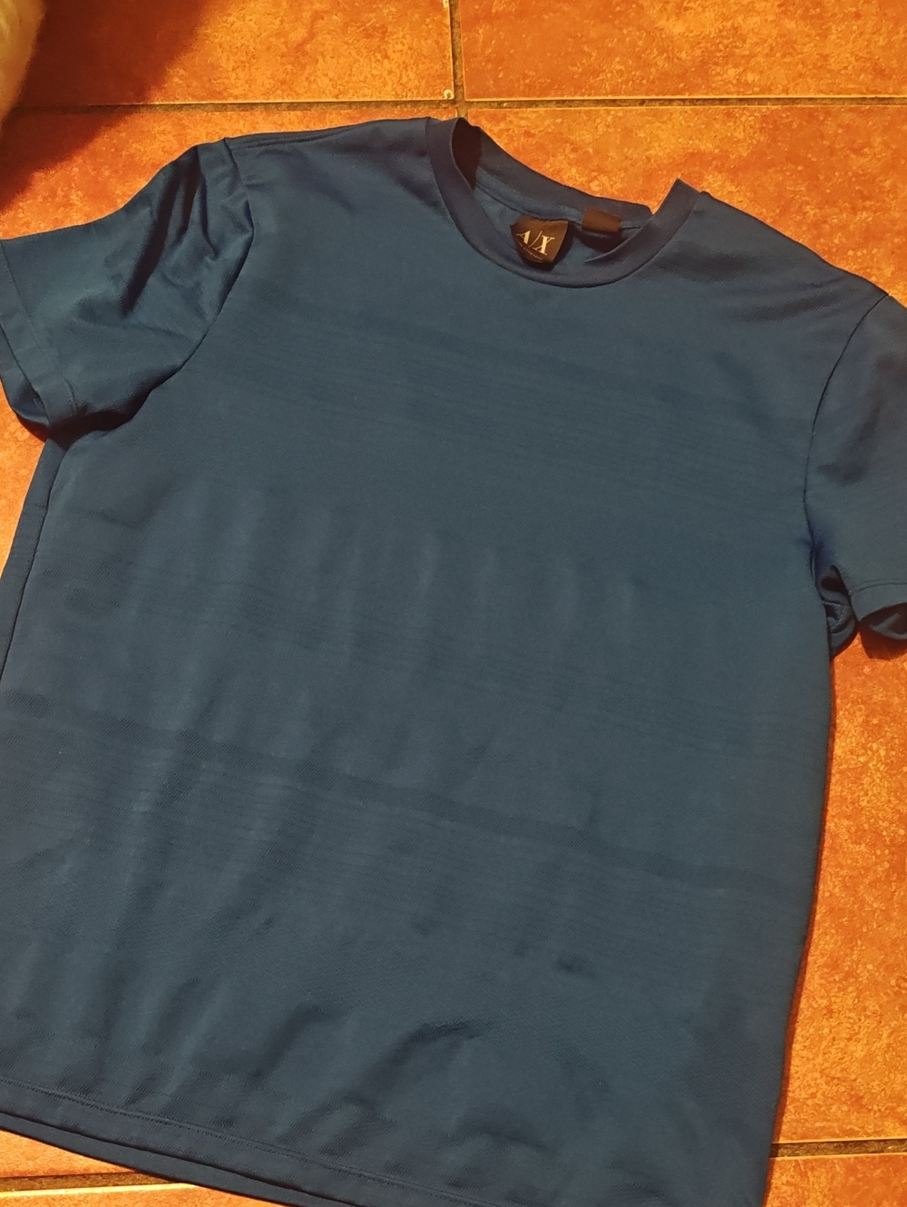 Armani Exchange Men's Deep Blue Crew Neck Tee